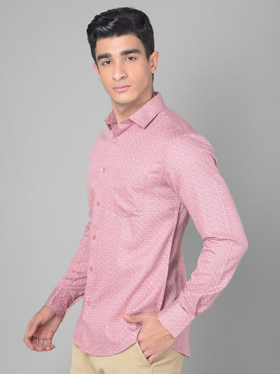 Pink Printed Shirt-Men Shirts-Crimsoune Club