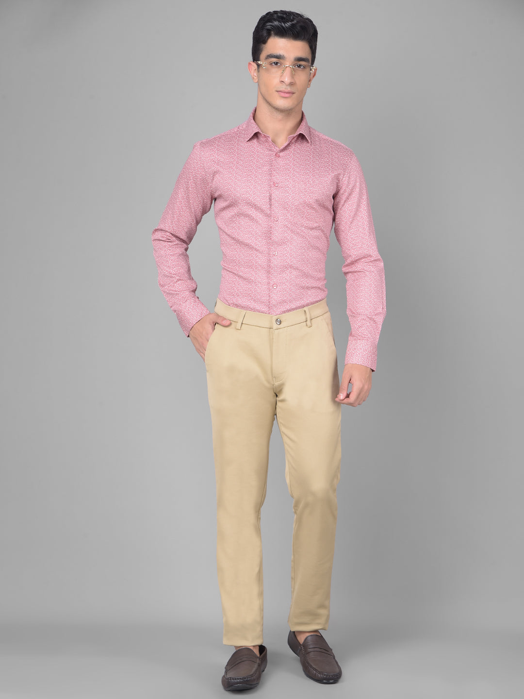 Pink Printed Shirt-Men Shirts-Crimsoune Club