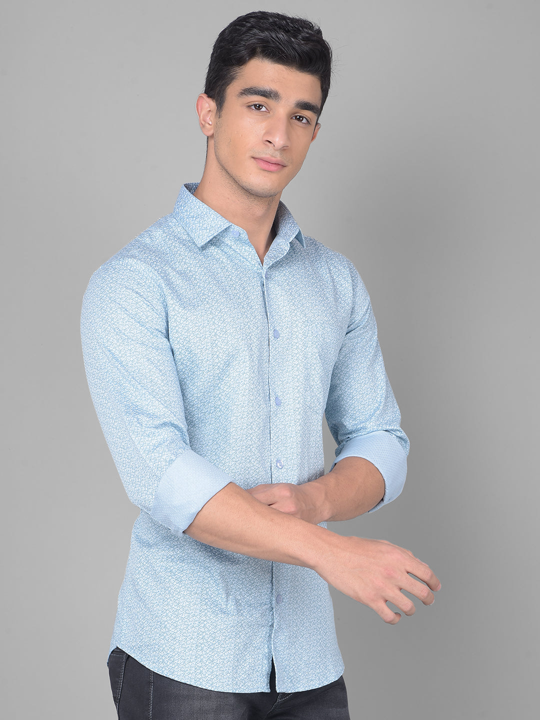 Blue Printed Shirt-Men Shirts-Crimsoune Club