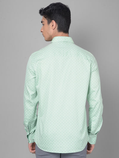 Green Printed Shirt-Men Shirts-Crimsoune Club