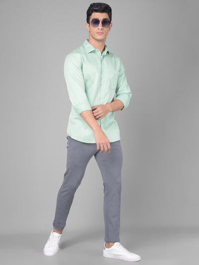 Green Printed Shirt-Men Shirts-Crimsoune Club