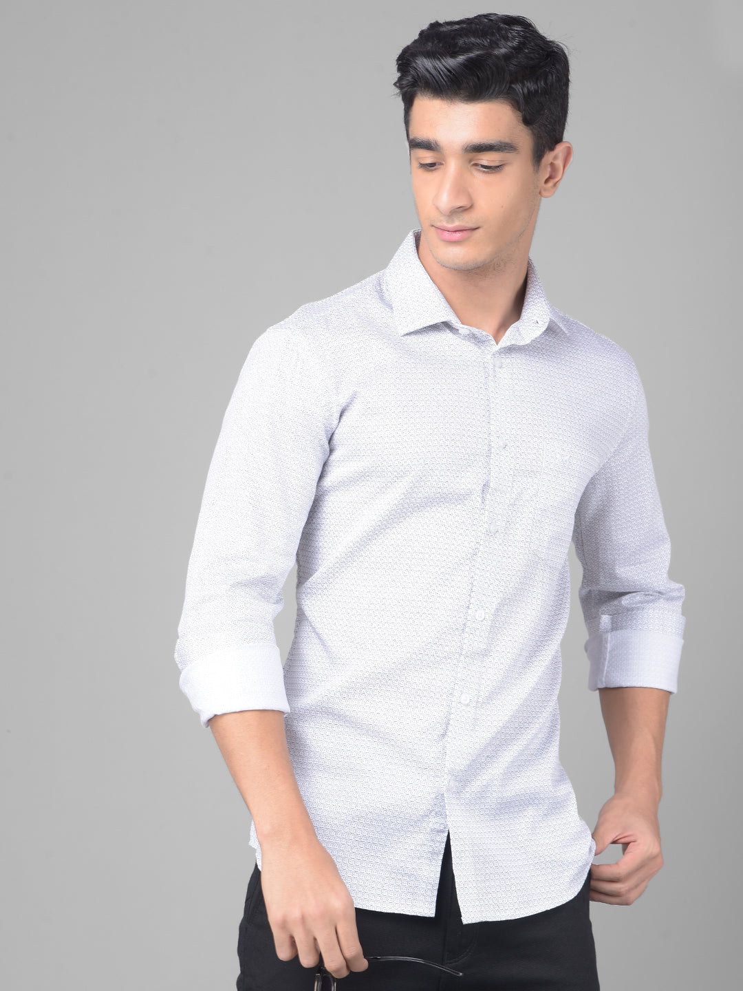 White Printed Shirt-Men Shirts-Crimsoune Club