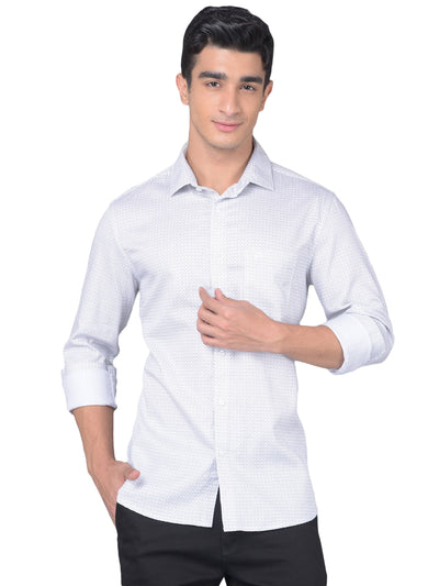 White Printed Shirt-Men Shirts-Crimsoune Club