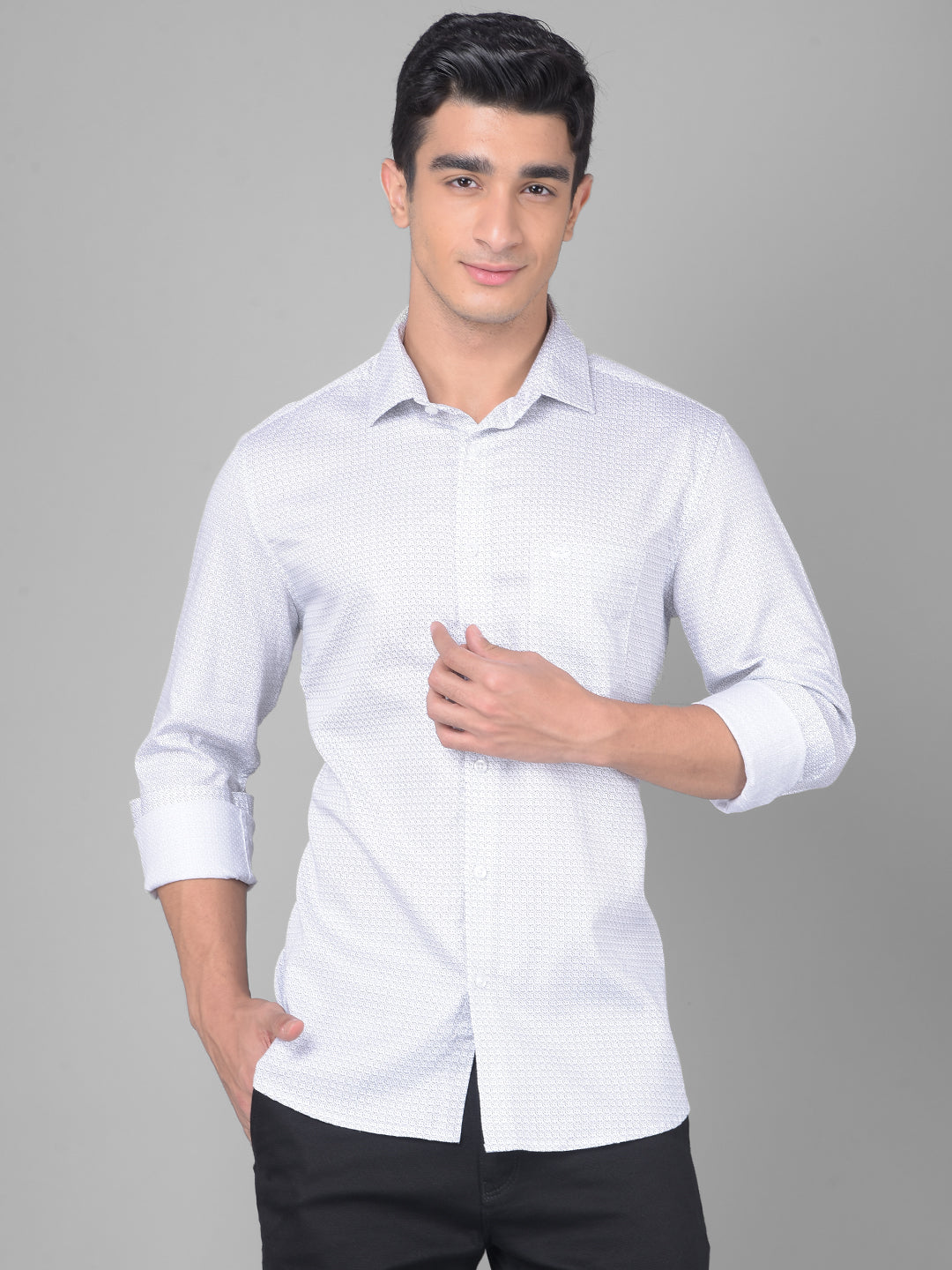 White Printed Shirt-Men Shirts-Crimsoune Club