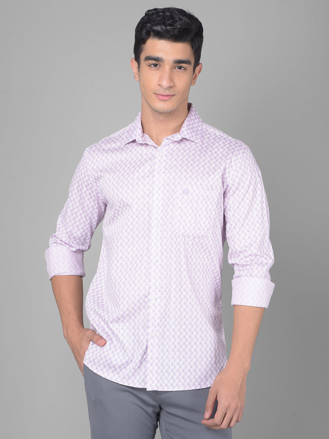 Purple Printed Shirt-Men Shirts-Crimsoune Club