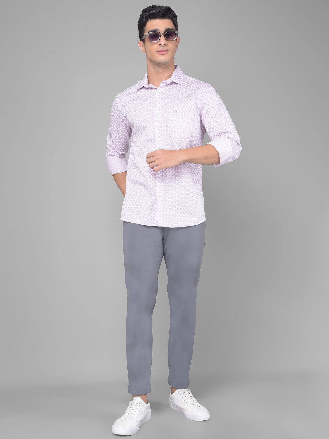 Purple Printed Shirt-Men Shirts-Crimsoune Club