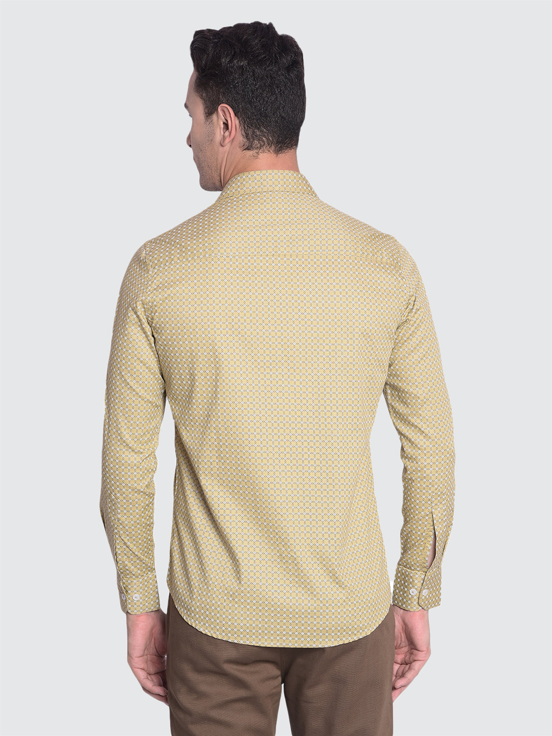 Beige Printed Shirt-Men shirts-Crimsoune Club