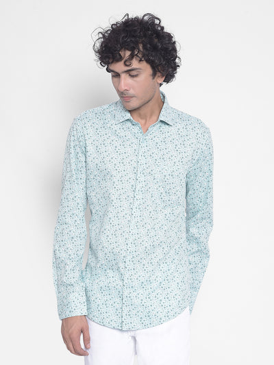Green Floral Shirt-Men Shirts-Crimsoune Club