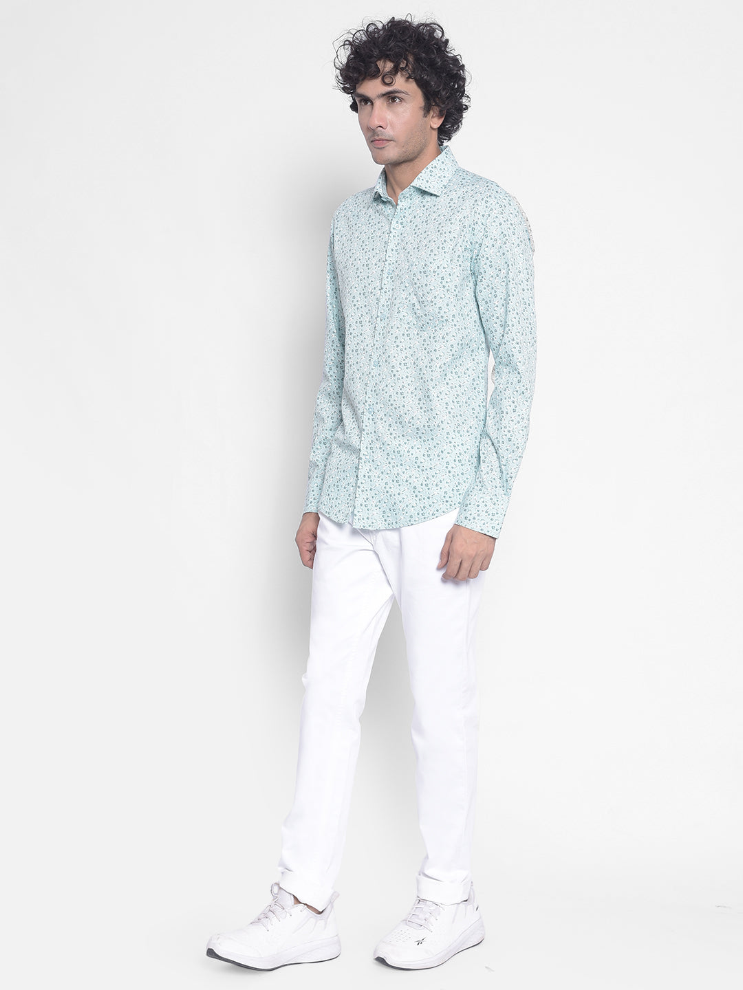 Green Floral Shirt-Men Shirts-Crimsoune Club