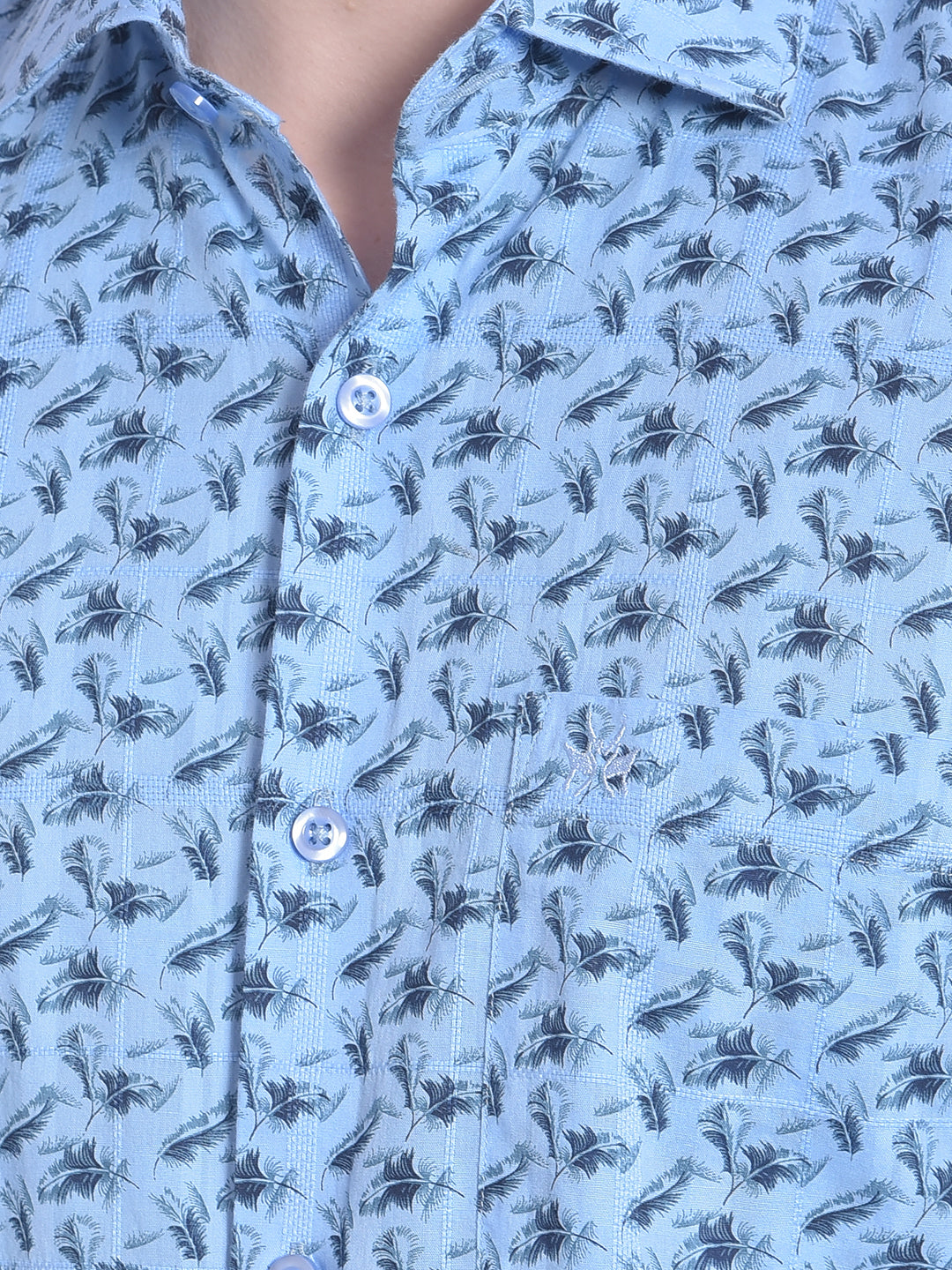 Blue Floral Shirt-Men Shirts-Crimsoune Club