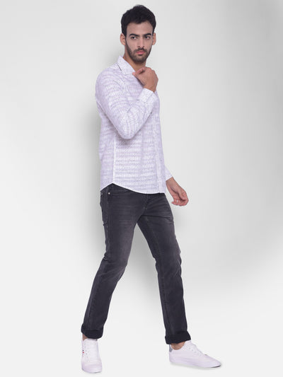 White Printed Shirt-Mens Shirts-Crimsoune Club