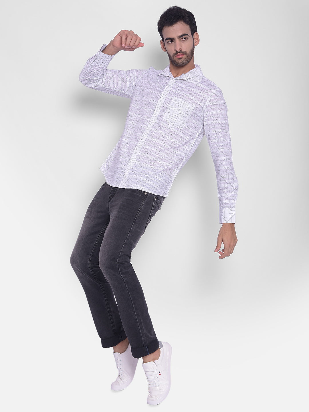 White Printed Shirt-Mens Shirts-Crimsoune Club