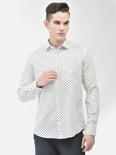 Off White Printed Shirt-Men Shirts-Crimsoune Club