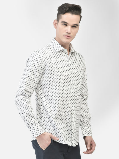 Off White Printed Shirt-Men Shirts-Crimsoune Club