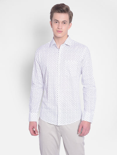 White Printed Shirt-Men Shirts-Crimsoune Club