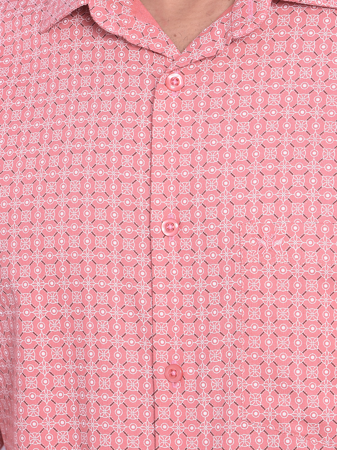 Pink Printed Shirt-Men Shirts-Crimsoune Club