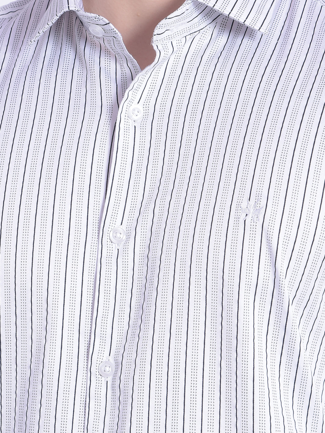 White Striped Shirt-Men Shirts-Crimsoune Club