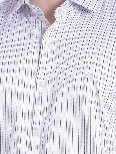 White Striped Shirt-Men Shirts-Crimsoune Club