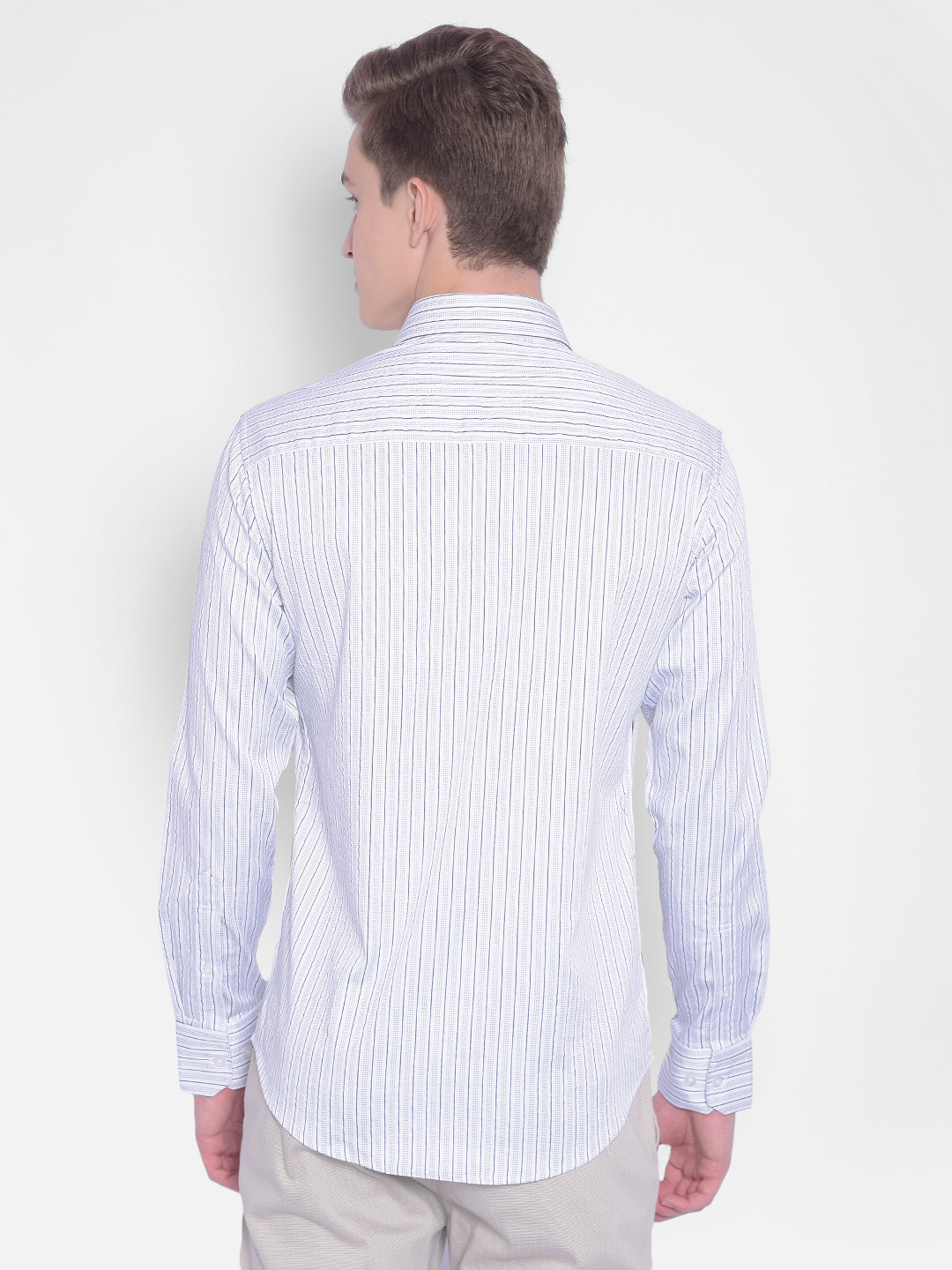 White Striped Shirt-Men Shirts-Crimsoune Club