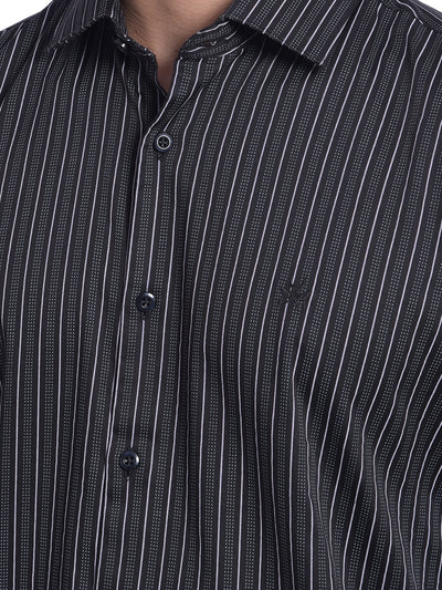 Black Striped Shirt-Men Jeans-Crimsoune Club