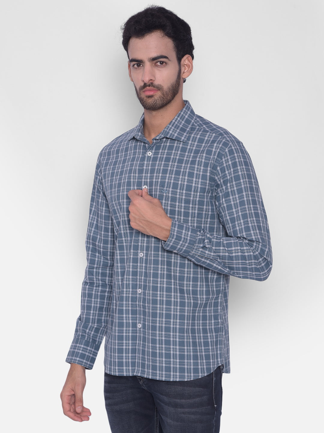 Green Checked Shirt-Mens Shirts-Crimsoune Club