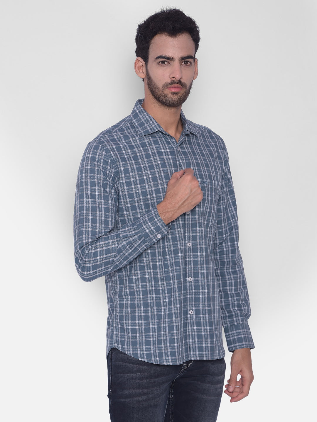 Green Checked Shirt-Mens Shirts-Crimsoune Club