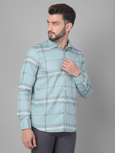 Green Checked Shirt-Men Shirts-Crimsoune Club