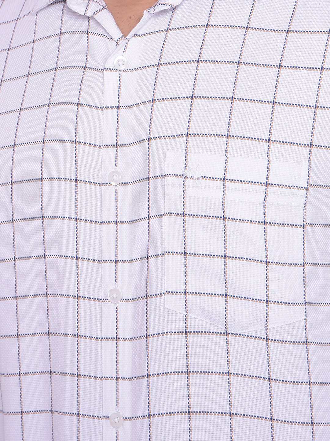 White Checked Shirt-Mens Shirts-Crimsoune Club