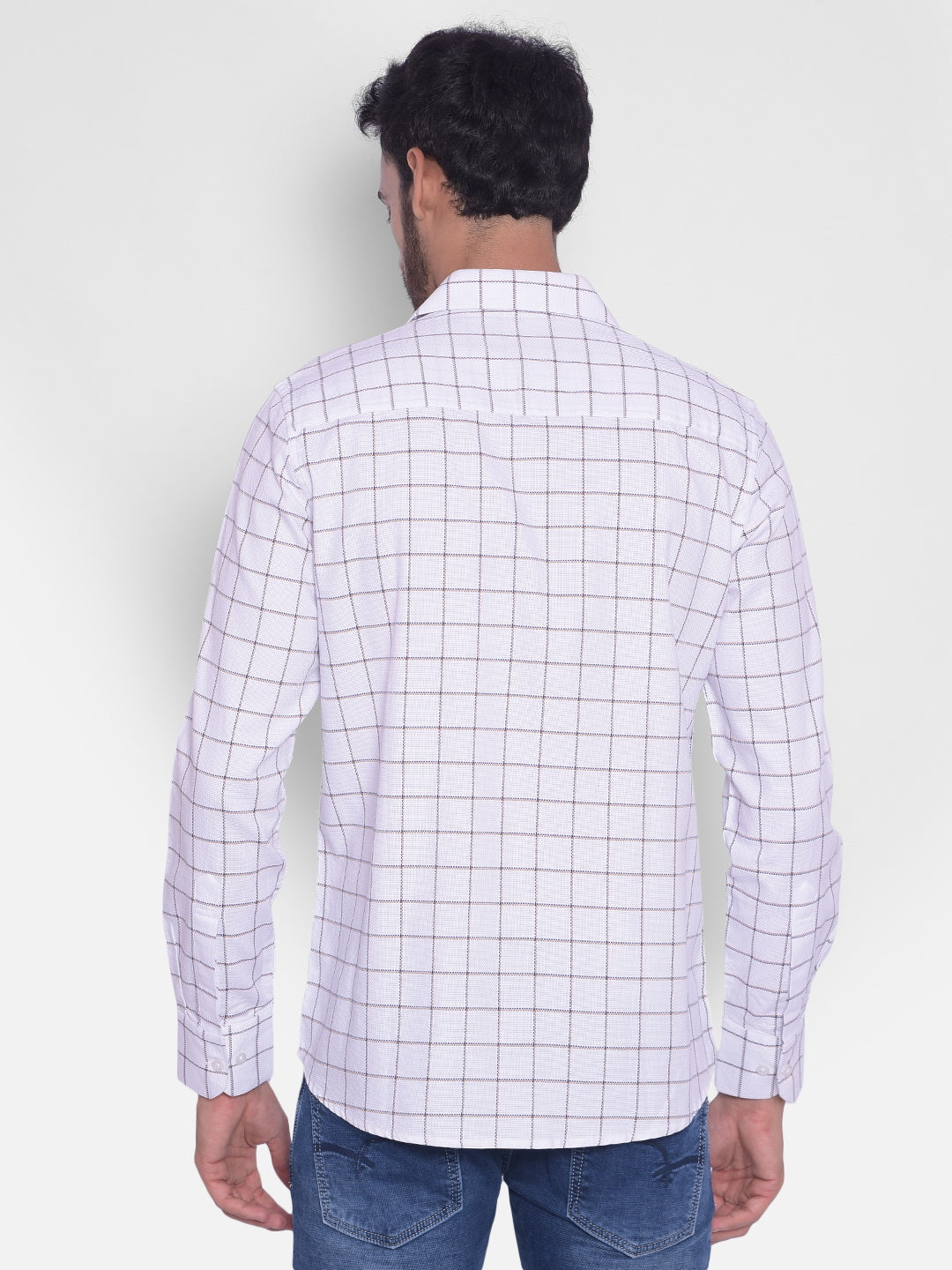 White Checked Shirt-Mens Shirts-Crimsoune Club