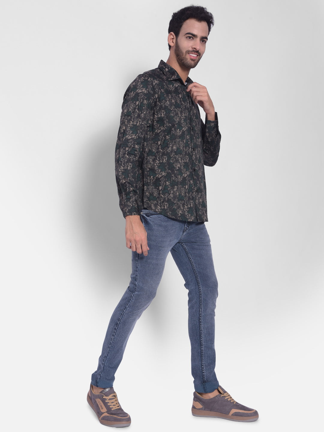 Green Printed Shirt-Mens Shirts-Crimsoune Club