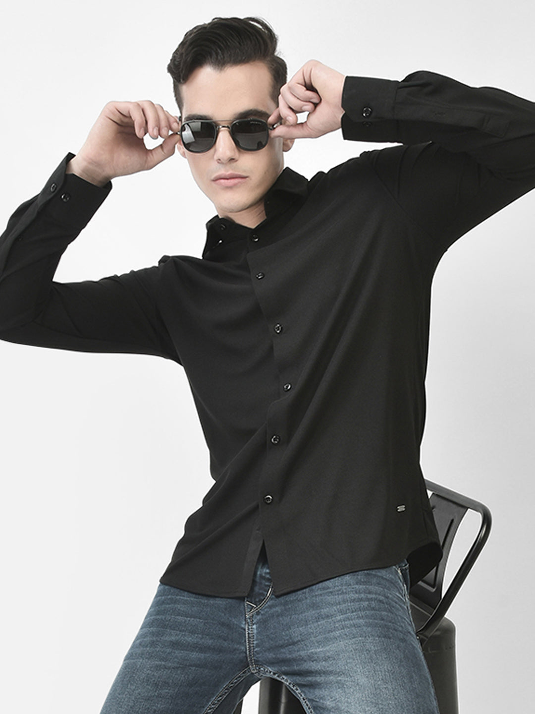 Black Shirt-Men Shirts-Crimsoune Club