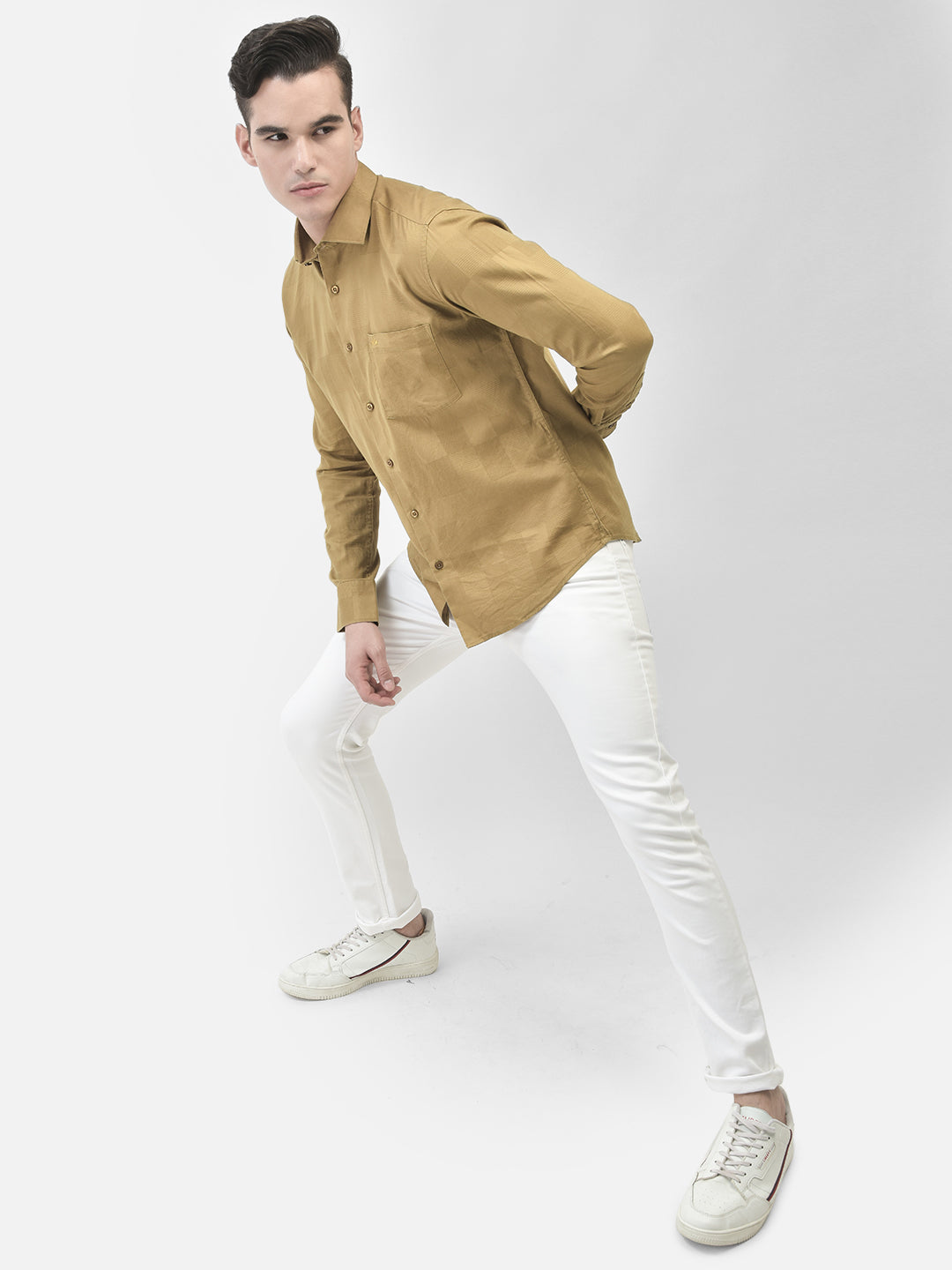 Mustard Shirt-Men Shirts-Crimsoune Club