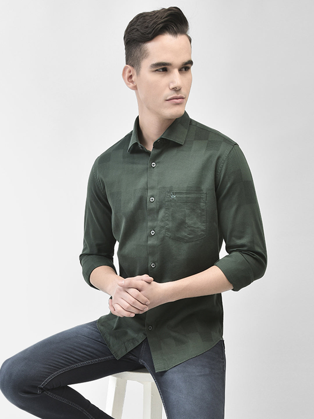 Green Shirt-Men Shirts-Crimsoune Club