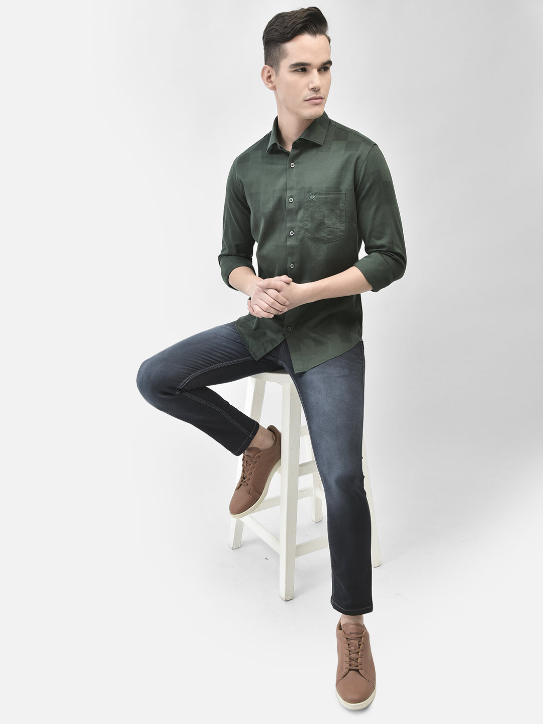 Green Shirt-Men Shirts-Crimsoune Club