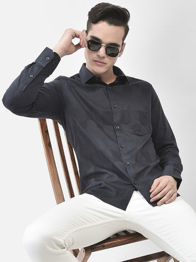 Navy Blue Shirt-Men Shirts-Crimsoune Club