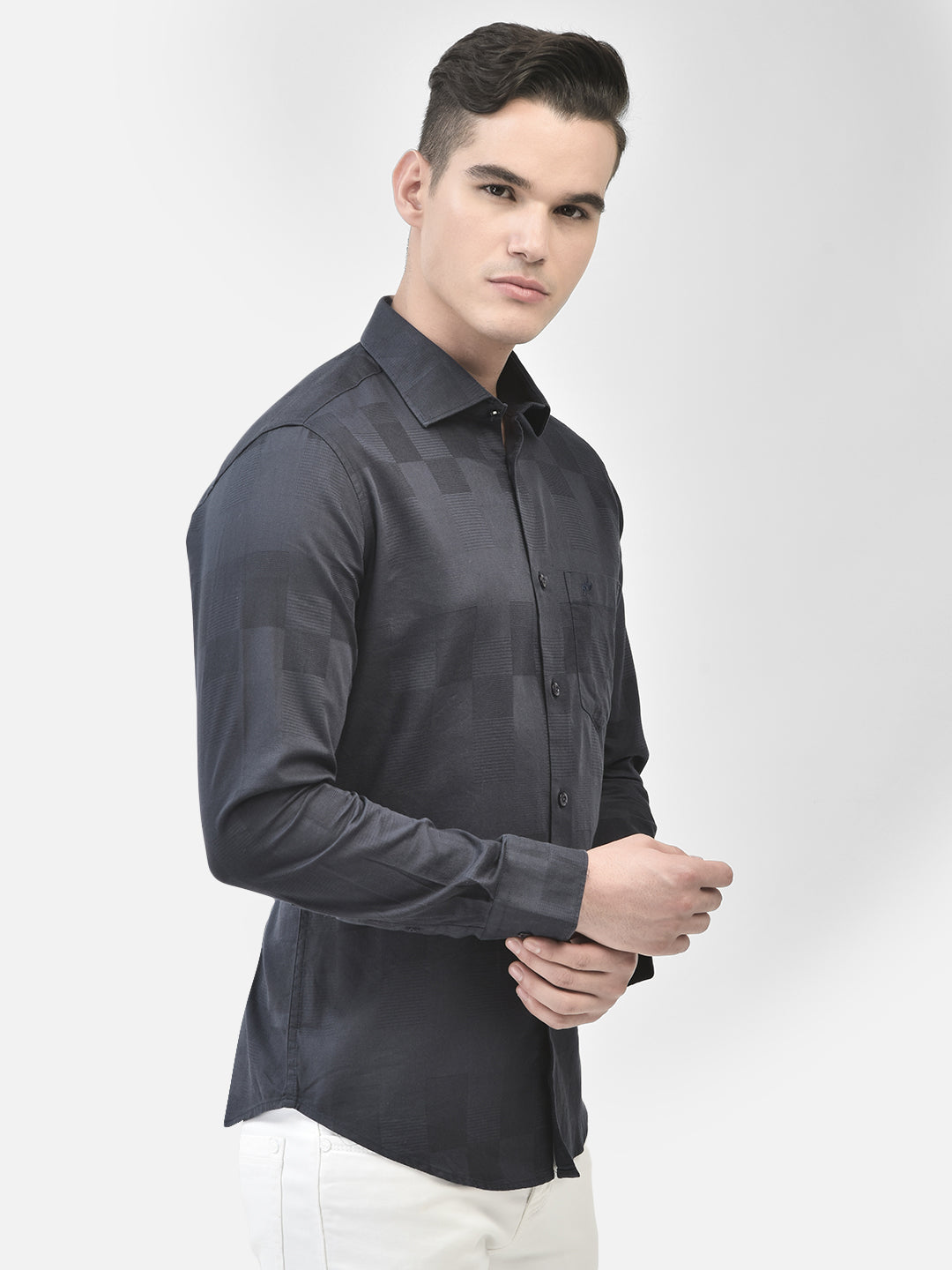 Navy Blue Shirt-Men Shirts-Crimsoune Club