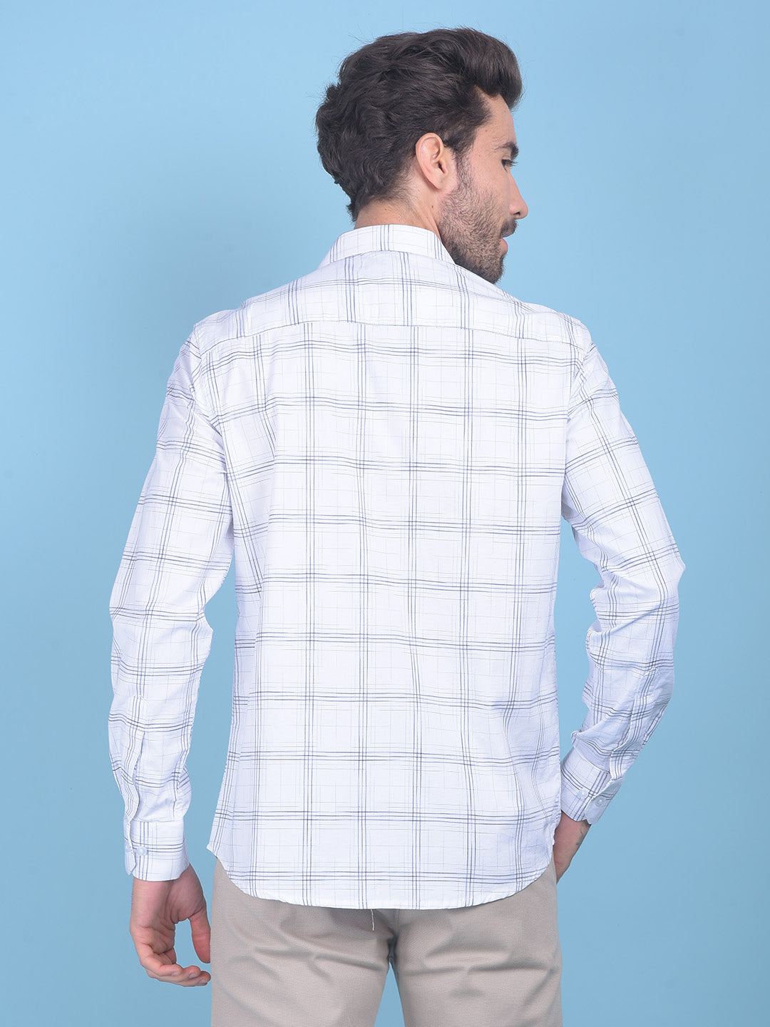 White Tartan Check 100% Cotton Shirt-Men Shirts-Crimsoune Club