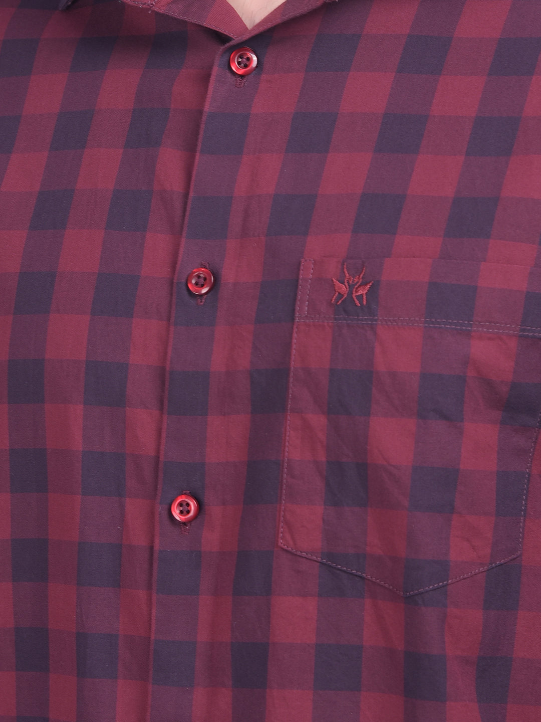 Maroon Checks Shirt-Men Shirts-Crimsoune Club