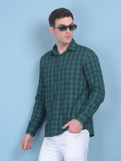 Light Blue Checks Shirt-Men Shirts-Crimsoune Club