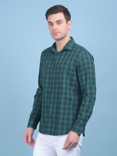 Light Blue Checks Shirt-Men Shirts-Crimsoune Club