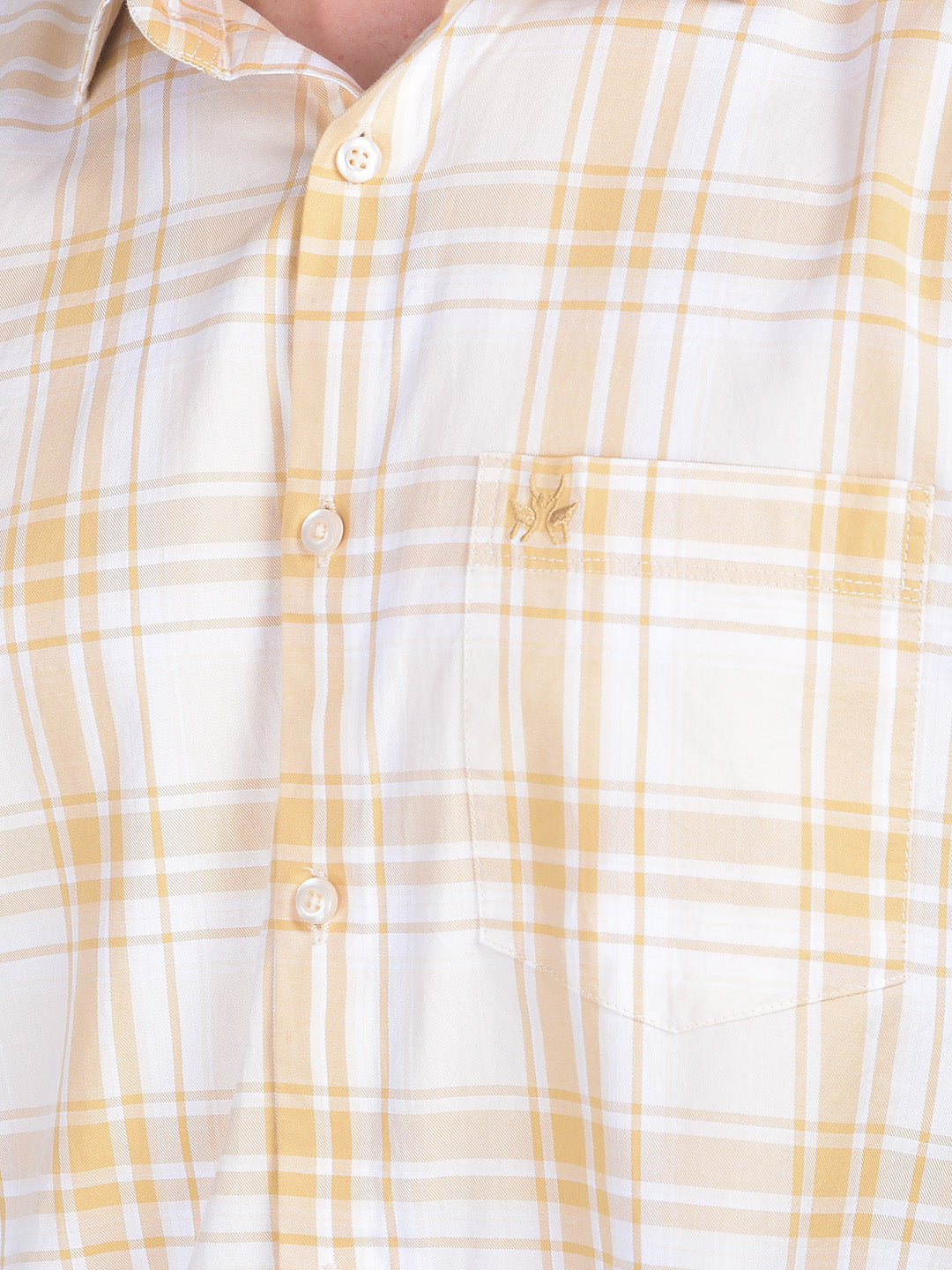 Beige Checks Shirt-Men Shirts-Crimsoune Club