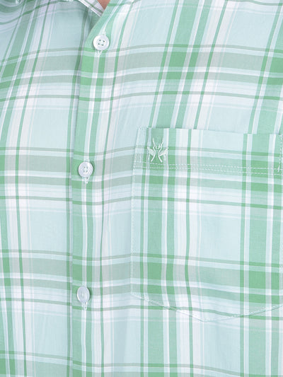 Light Green Checks Shirt-Men Shirts-Crimsoune Club