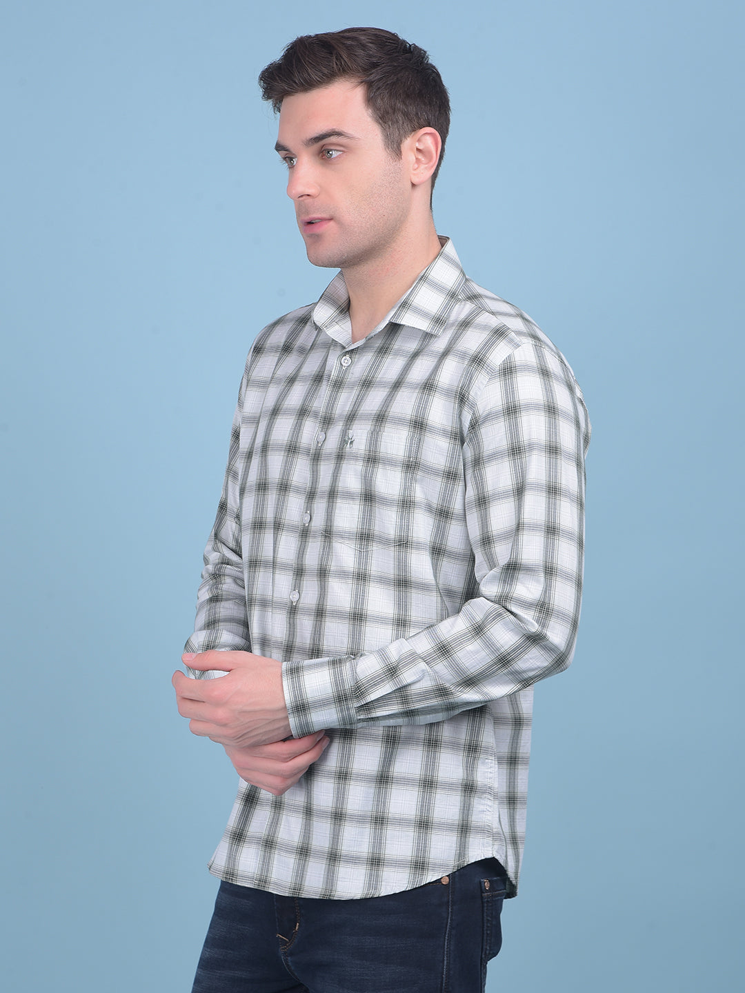 Green Tartan Check 100% Cotton Shirt-Men Shirts-Crimsoune Club