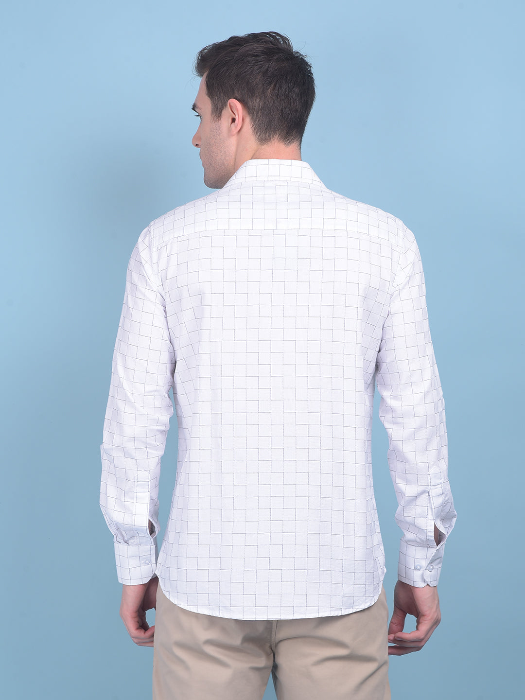 Printed White 100% Cotton Shirt-Men Shirts-Crimsoune Club