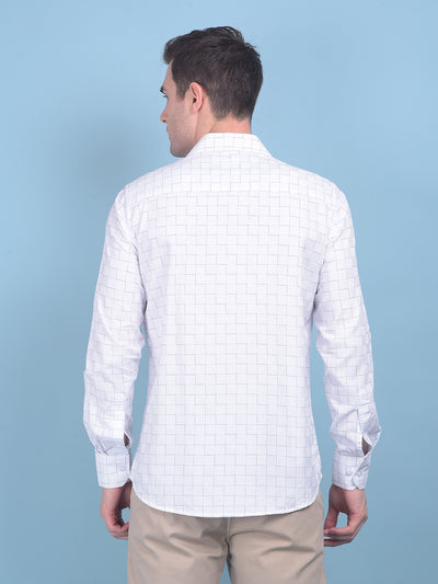 Printed White 100% Cotton Shirt-Men Shirts-Crimsoune Club