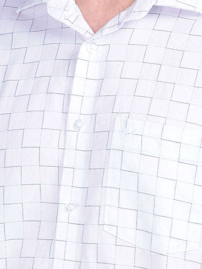 Printed White 100% Cotton Shirt-Men Shirts-Crimsoune Club