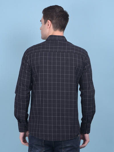 Black Checks Shirt-Men Shirts-Crimsoune Club