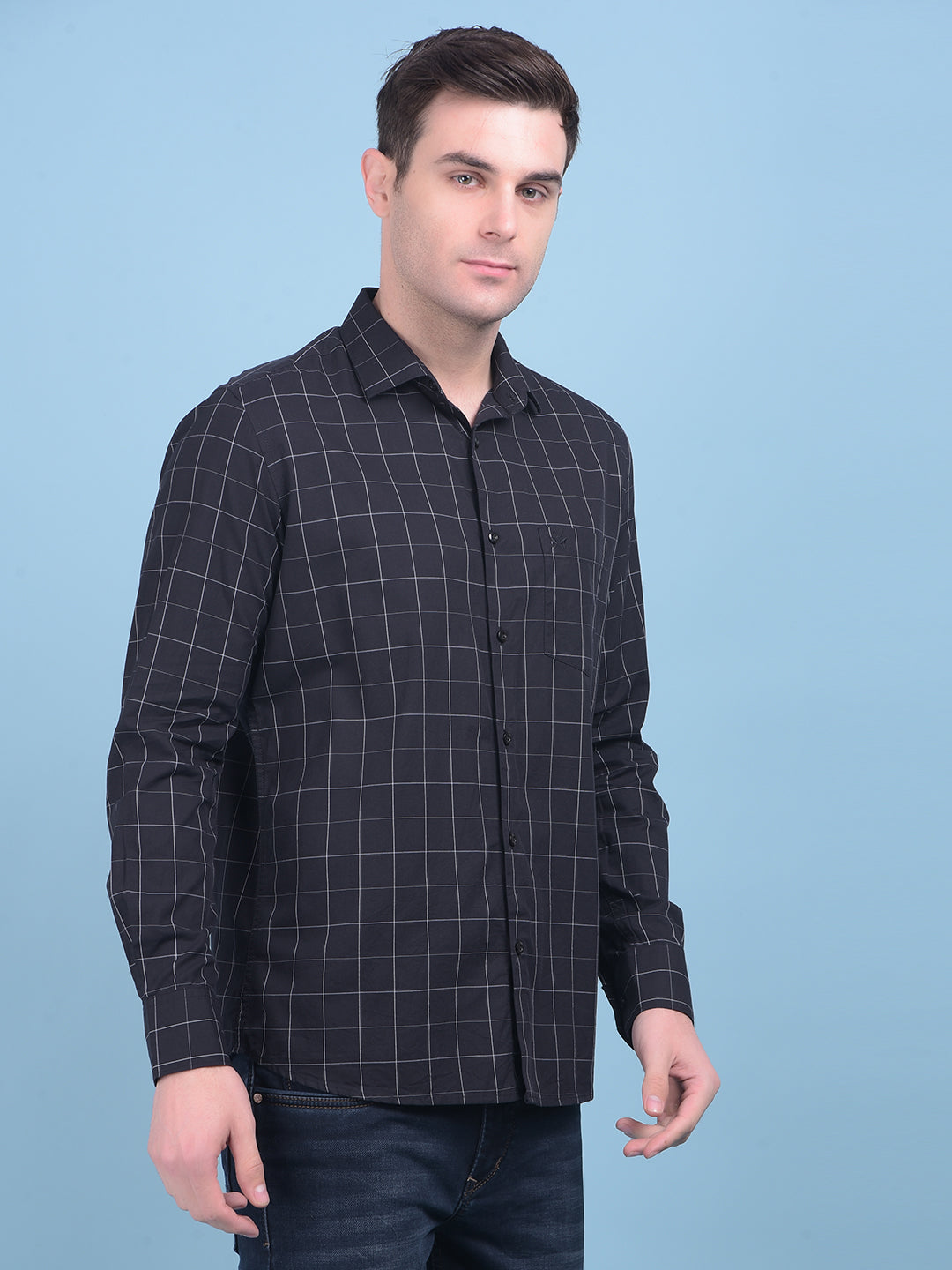 Black Checks Shirt-Men Shirts-Crimsoune Club