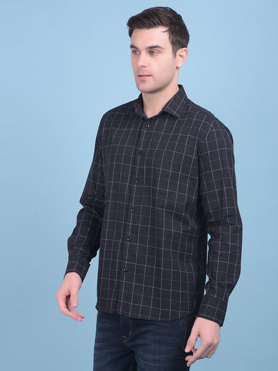 Black Checks Shirt-Men Shirts-Crimsoune Club