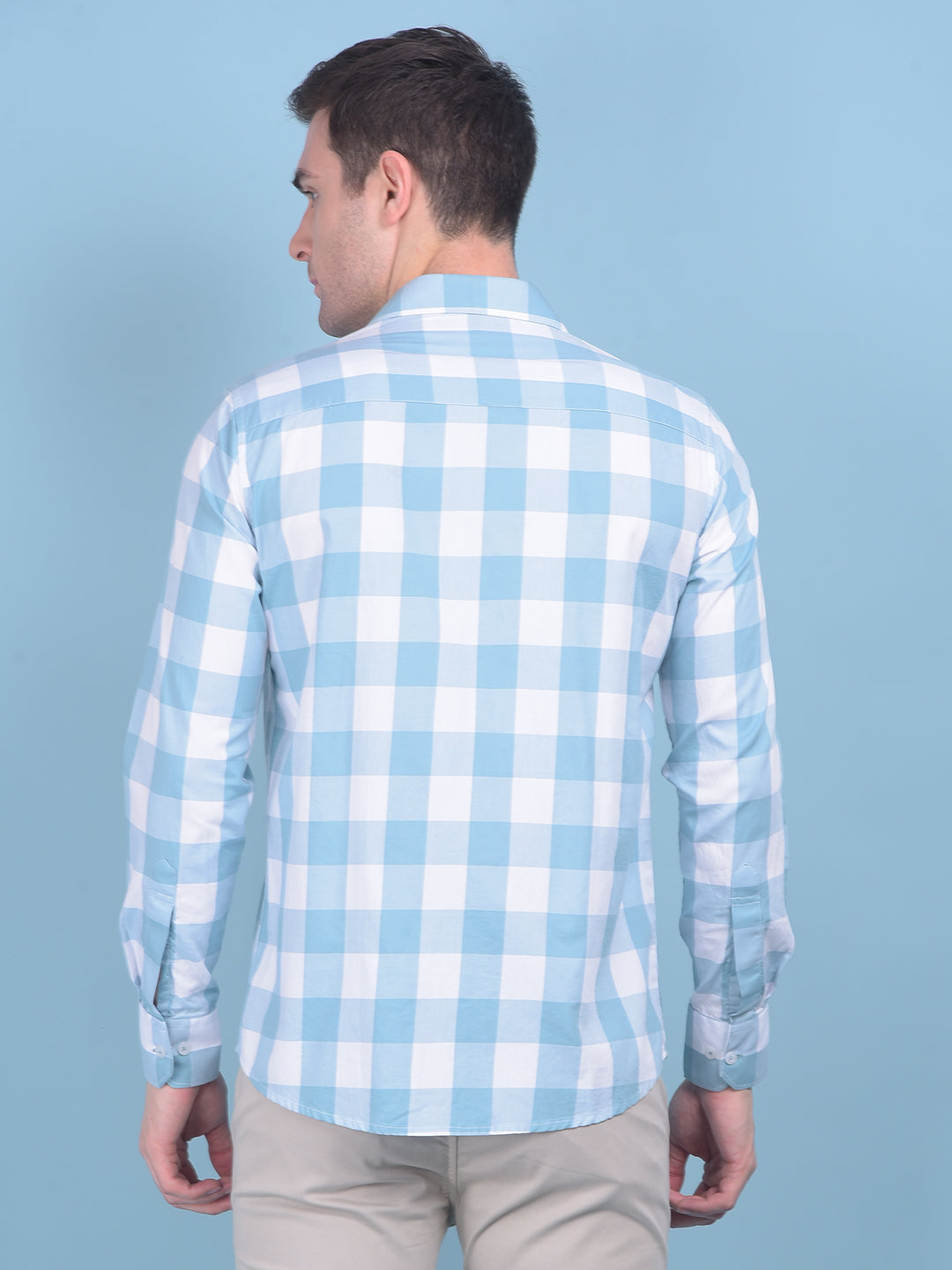 Light Green Checks Shirt-Men Shirts-Crimsoune Club